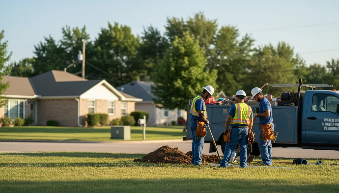 Residential water line and bathroom plumbing service in Rinard, IL